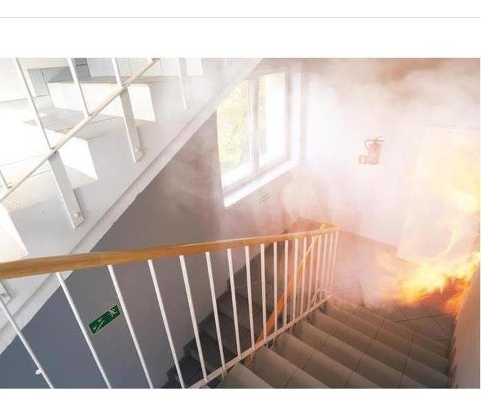 hotel fire in stairwell