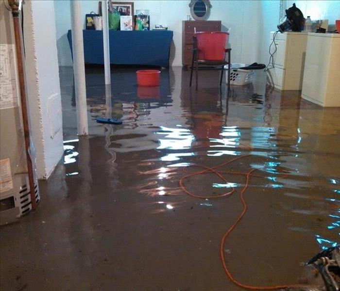 flooded living room in house